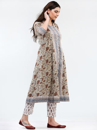 Zohra Noora - Set of Anarkali Kurta Pants & Dupatta - KS29L2501D