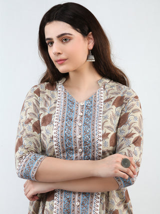 Zohra Noora - Set of Anarkali Kurta Pants & Dupatta - KS29L2501D