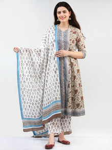 Zohra Noora - Set of Anarkali Kurta Pants & Dupatta - KS29L2501D