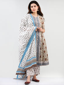 Zohra Noora - Set of Anarkali Kurta Pants & Dupatta - KS29L2501D