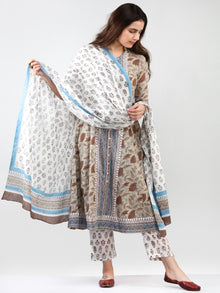 Zohra Noora - Set of Anarkali Kurta Pants & Dupatta - KS29L2501D