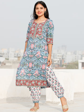 Nayab Sanaz - Set of Kurta Salwar Pants & Dupatta - KS47R2558D