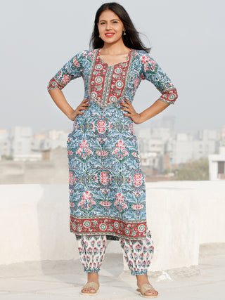 Nayab Sanaz - Set of Kurta Salwar Pants & Dupatta - KS47R2558D