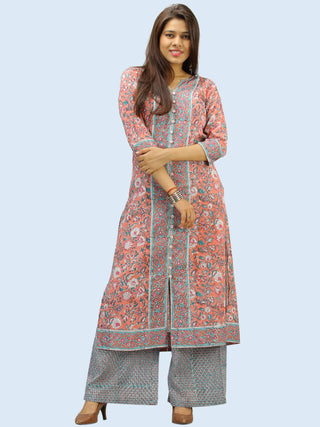 Rangrez Nazma - Set of Kurta Palazzo & Dupatta - KS53AE2168D