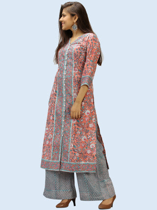 Rangrez Nazma - Set of Kurta Palazzo & Dupatta - KS53AE2168D