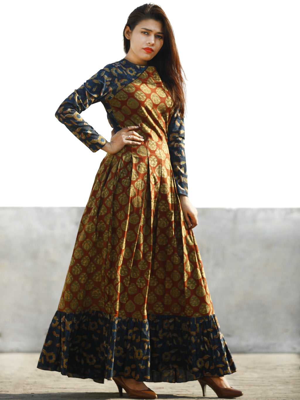 Green Ladies Printed Georgette Gown, Party wear at Rs 550 in Surat