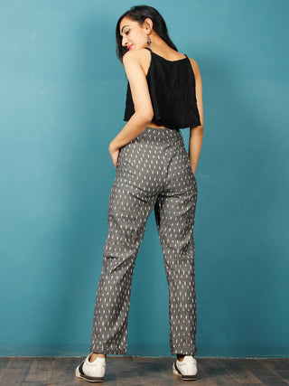 Gery White Hand Woven Ikat Trousers - T032F1254
