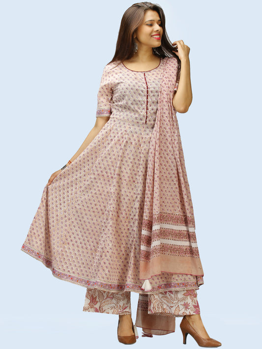 Rangrez Aabida - Set of Anarkali Kurta Palazzo & Dupatta - KS57A2313D
