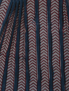 Indigo Red Grey Hand Block Printed Cotton Top - T34F394