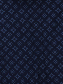 Indigo Blue Hand Block Printed Semi Elasticated Waist Pleated Cotton Palazzo - P11F698