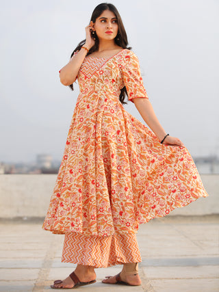 Raas Nargish - Set of Flared Kurta & Palazzo  - KS90C2296