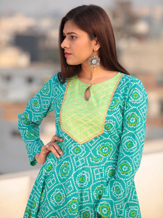 Raas Chaak - Set of Bandhini Kurta & Pants  - KS84A2380