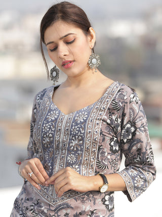 Nayab Ibda - Set of Kurta Salwar Pants & Kota Dupatta - KS47Q2534D