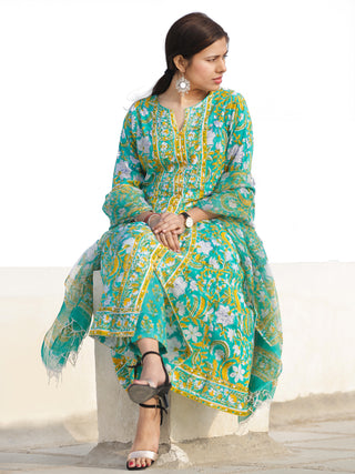 Nayab Nagma - Set of Kurta Pants & Kota Doria Dupatta - KS29P2524D