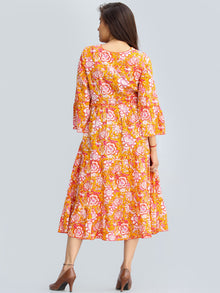 Fazna - Block Printed Cotton Midi Dress With Tassels - D425F2245
