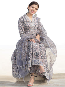 Nayab Zafraan - Set of Kurta Pants & Kota Dupatta - KS33D2534D