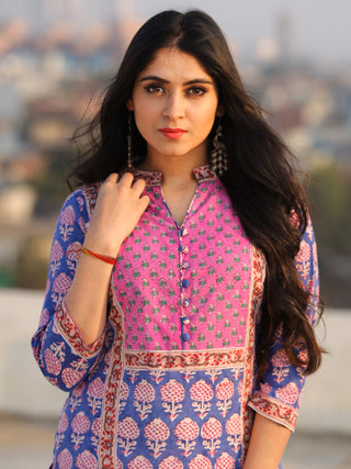 Raas Raga - Hand Block Printed Straight Kurta & Pants - KS60MX1091