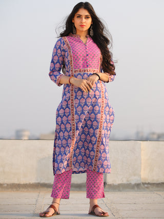 Raas Raga - Hand Block Printed Straight Kurta & Pants - KS60MX1091