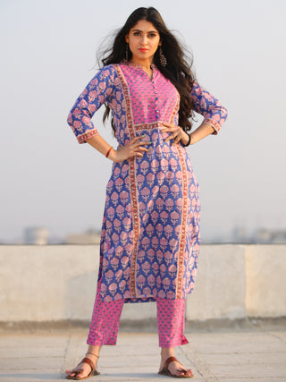 Raas Raga - Hand Block Printed Straight Kurta & Pants - KS60MX1091