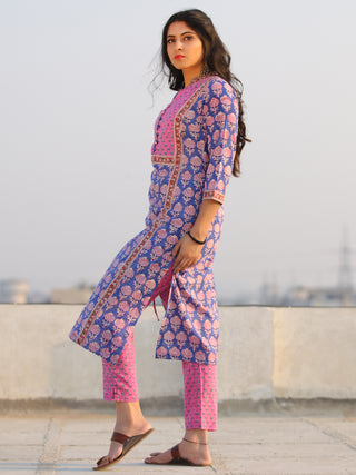 Raas Raga - Hand Block Printed Straight Kurta & Pants - KS60MX1091