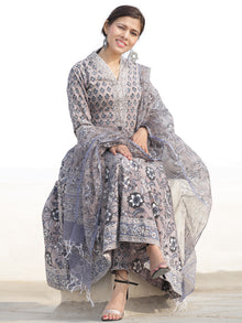 Nayab Zafraan - Set of Kurta Pants & Kota Dupatta - KS33D2534D