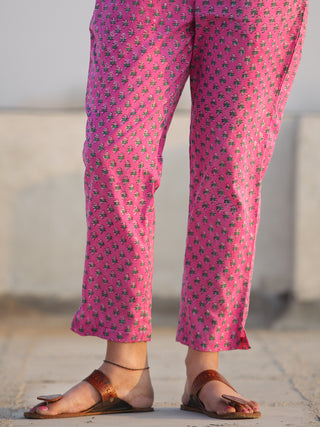 Raas Raga - Hand Block Printed Straight Kurta & Pants - KS60MX1091