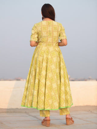 Raas Nadya - Set of Angrakha Bandhani Kurta & Pants  - KS86A2206