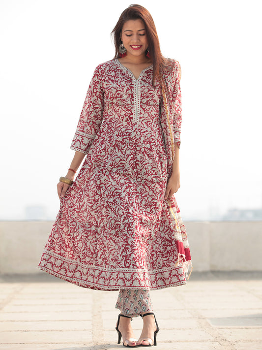 Jashn Saara - Set of AnarKali Kurta Pants & Dupatta - KS57C2405D