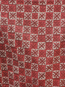 Hand Block Printed Wrap Around Skirt In Rust Ivory - S40F229