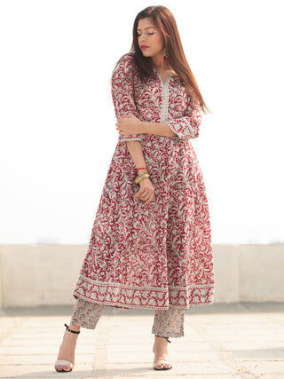 Jashn Saara - Set of AnarKali Kurta Pants & Dupatta - KS57C2405D