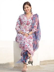 Nayab Parigul - Set of Kurta Pants & Kota Doria Dupatta - KS54E2538D1