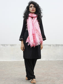 Pink Ivory Cashmere Semi Pashmina Woolen Tie & Dye Stole - S6317190