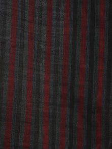 Black Grey Maroon Striped Cashmere Fine Woolen Stole - S6317198