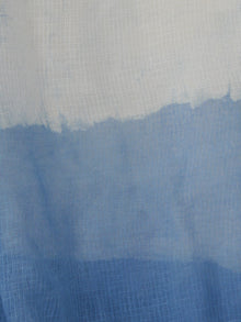 White & Blue Kota Doria Cotton Hand Block Printed Dupatta  - D04170163