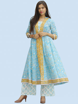Rangrez Hena - Set of Anarkali Kurta Palazzo & Dupatta - KS55A2307D