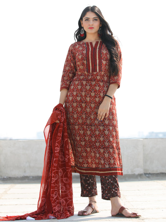 Bahaar Nafiah - Set of Kurta Pants & Dupatta - KS46G2150D