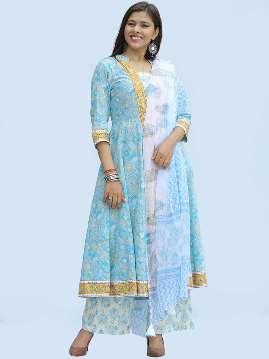 Rangrez Hena - Set of Anarkali Kurta Palazzo & Dupatta - KS55A2307D