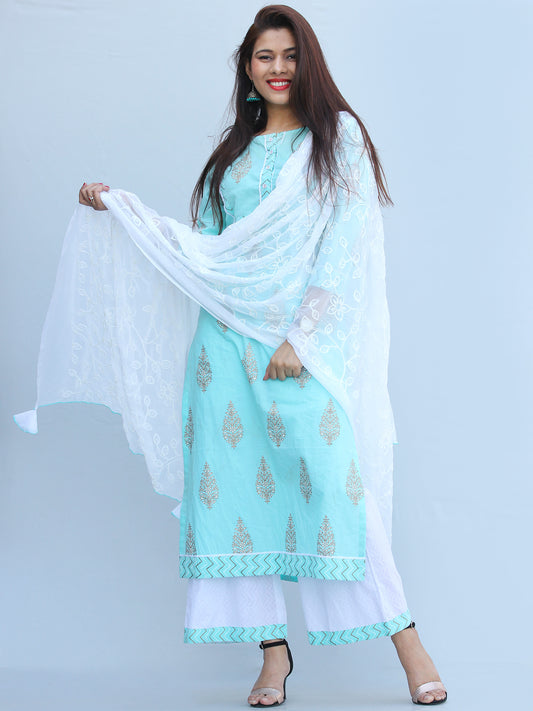 Rangrez Rawza - Set of Kurta Palazzo & Dupatta - KS03E2284D