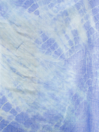 Blue Ivory Cashmere Semi Pashmina Woolen Tie & Dye Stole - S6317192