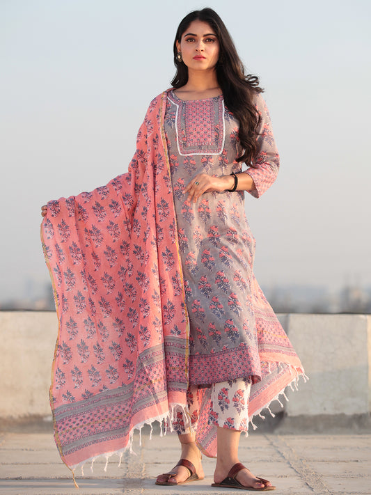 Jashn Mahroz - Set of Kurta Pants & Dupatta - KS60I2408D