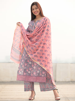 Jashn Sayma - Set of Kurta Palazzo & Dupatta - KS60E2407D