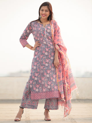 Jashn Sayma - Set of Kurta Palazzo & Dupatta - KS60E2407D