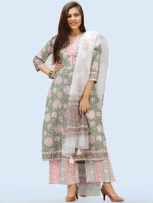 Rangrez Midhat - Set of Kurta Palazzo & Dupatta - KS51AE2305D