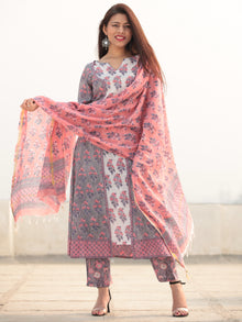 Jashn Simra - Set of Kurta Pants & Dupatta - KS80A2408D