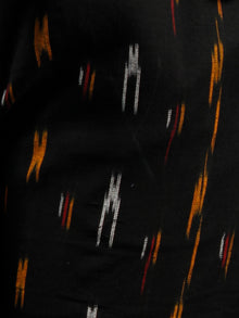 Black Orange Maroon White Hand Woven Ikat Cigarette Pants With Belt- T032F730