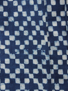 Indigo Hand Block Printed Elasticated Waist Pleated Cotton Palazzo - P1117049