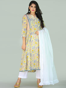 Rozana Renaz Anarkali Kurta Pants Set With Kota Dupatta - KS35AS2220WD