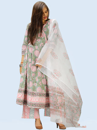 Rangrez Nazmil - Set of Anarkali Kurta Palazzo & Dupatta - KS13D2305D