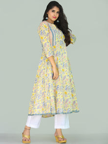 Rozana Renaz Anarkali Kurta Pants Set With Kota Dupatta - KS35AS2220WD