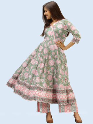 Rangrez Nazmil - Set of Anarkali Kurta Palazzo & Dupatta - KS13D2305D